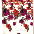 Flower Double Border Rayon Twill Printed Fabrics